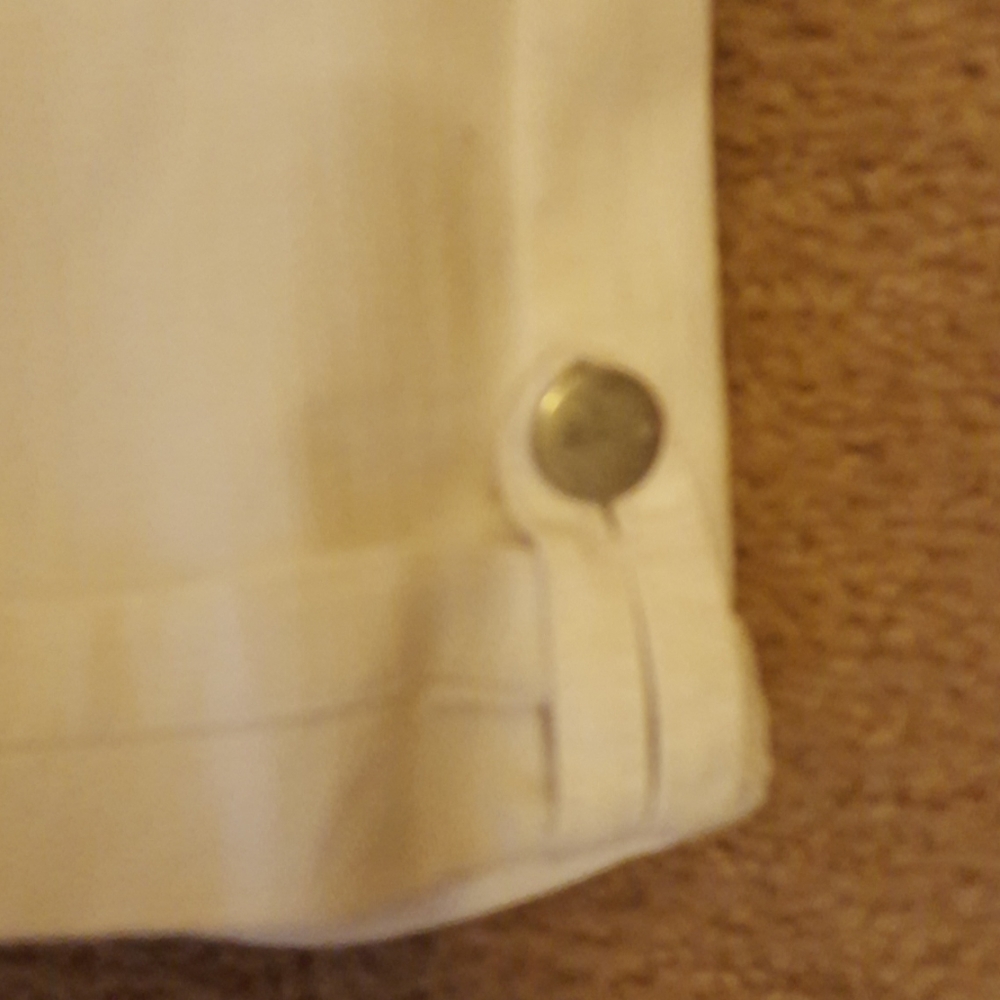 Gloria Vanderbilt white stretch denim jeans skimmer capri embroidery Sz 16 EUC… - Picture 3 of 8